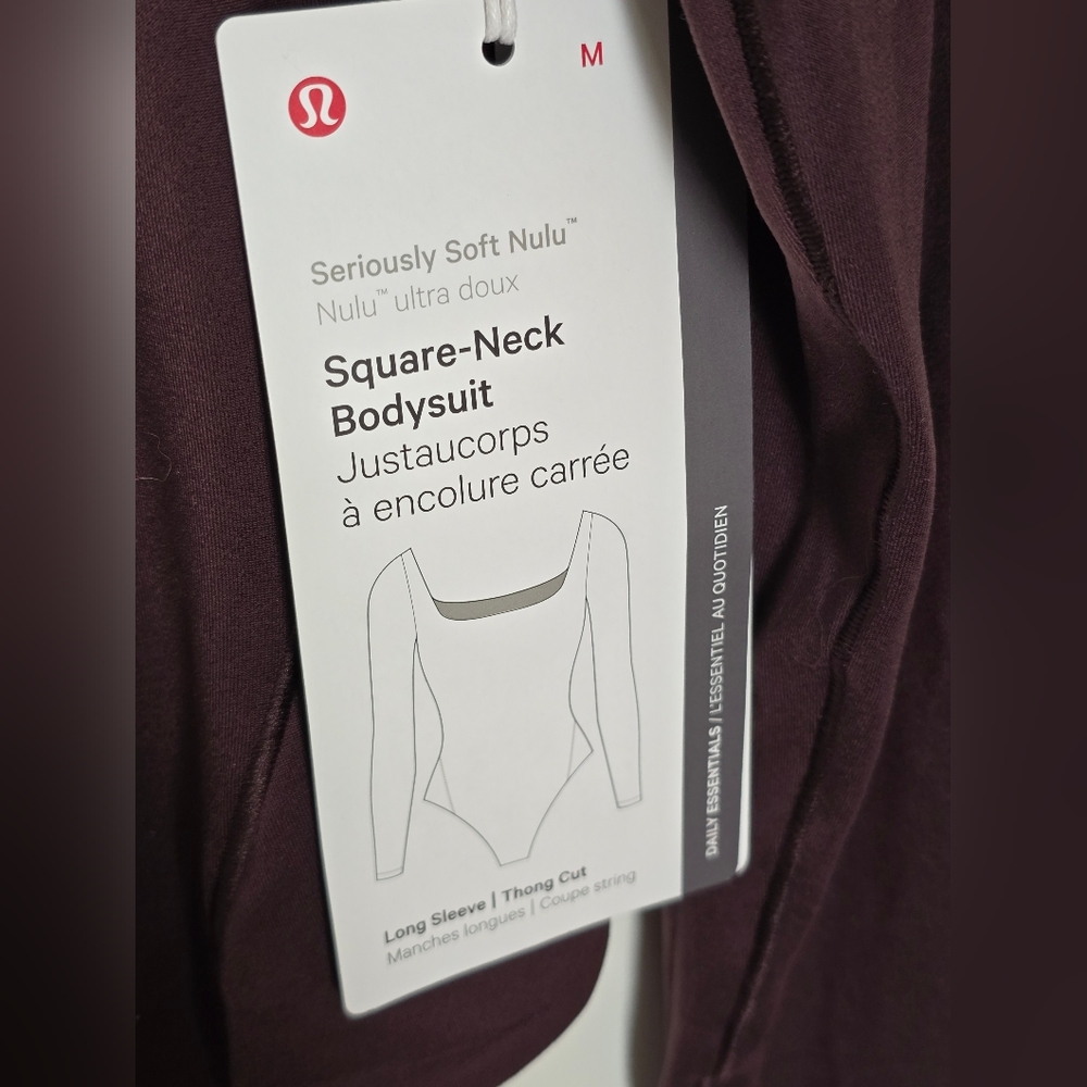Lululemon Wundermost Ultra-Soft Nulu Square-Neck Long-Sleeve Bodysuit Sz M - Picture 7 of 7